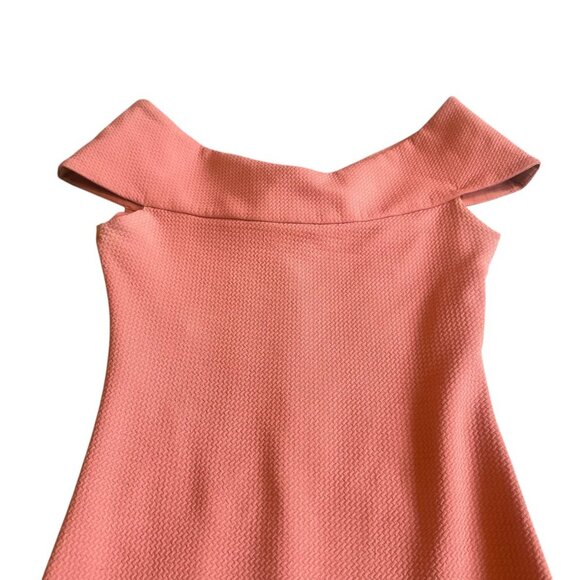 Dress the Population Claudette Bodycon Dress Knee Length Coral Stretch Small - Picture 3 of 13